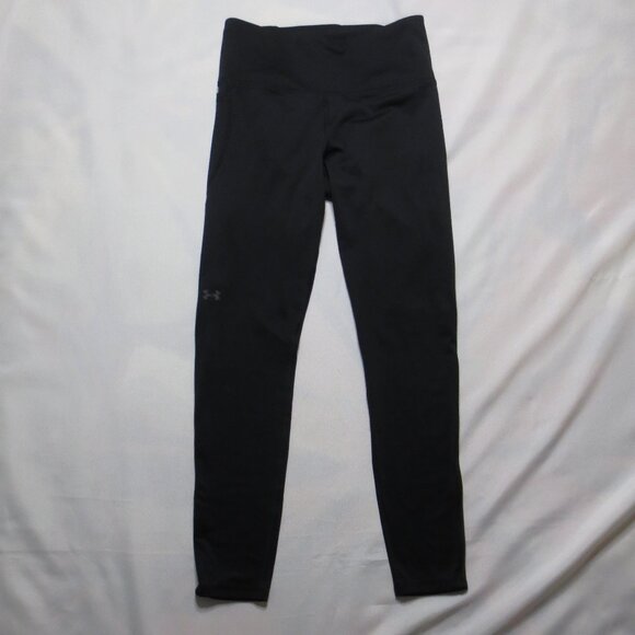 UNDER ARMOUR womens COLD GEAR black PANTS yoga COMPRESSION leggings SIZE M - Picture 1 of 9